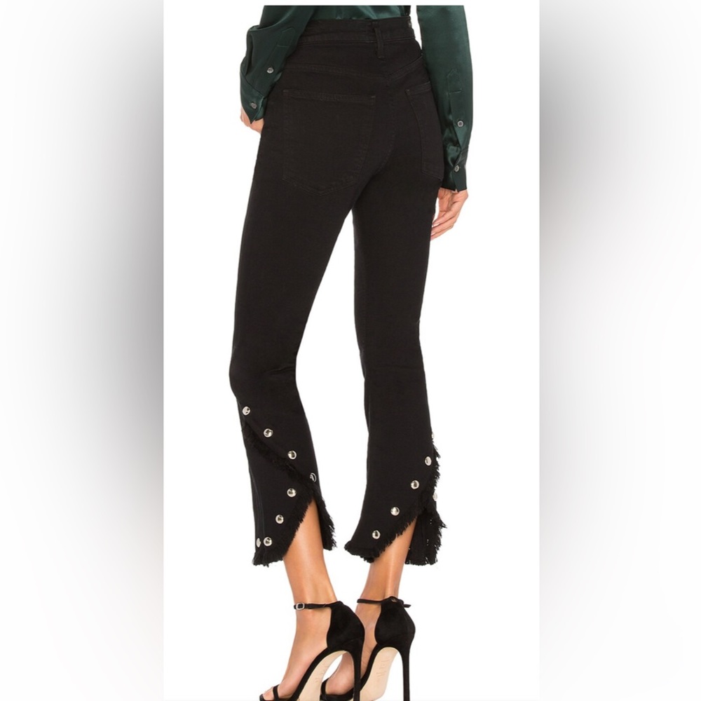 New Raffaello Rossi Women sinty cropped flare high-rise black jeans size M-L